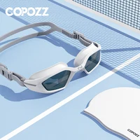 COPOZZ Men Professional Swimming Goggles Electroplate Swim Glasses Anti Fog UV Protection  Adjustable Adult Swim Eyewear Women 1
