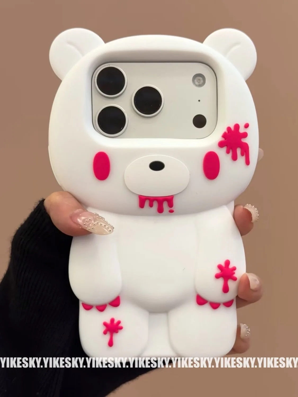 Adorable Bear Silicone Phone Case - Cute Cartoon Design with Multiple Size Options