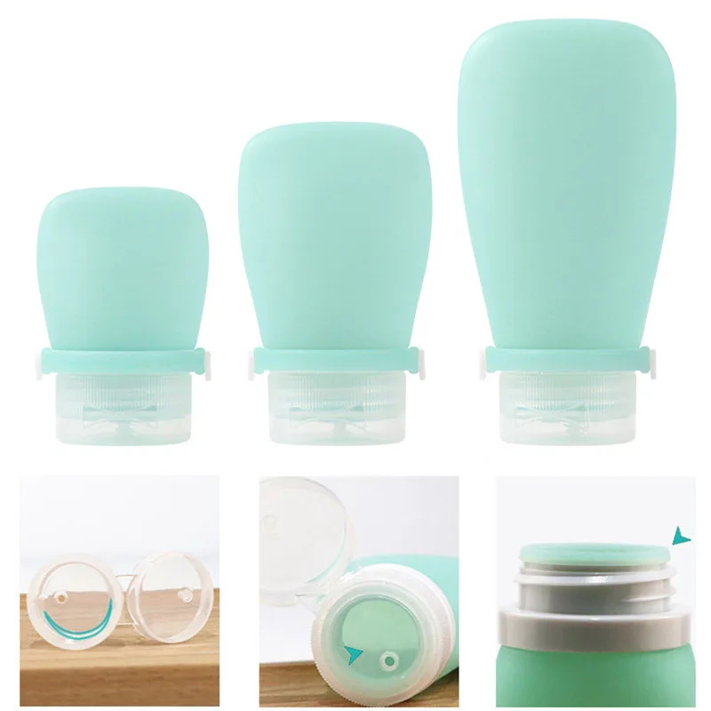 30/60/90ML Silicone Travel Bottles Leak Proof Squeezable Refillable Containers Cosmetic Tube for Shampoo Lotion Liquids Bottling