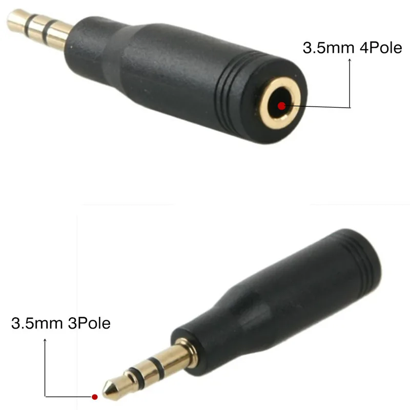 Jack  3.5mm 3 Pole Male To 4 Pole 3.5mm Female Stereo AUX Audio Connector Extender Headphone Jack Adapter