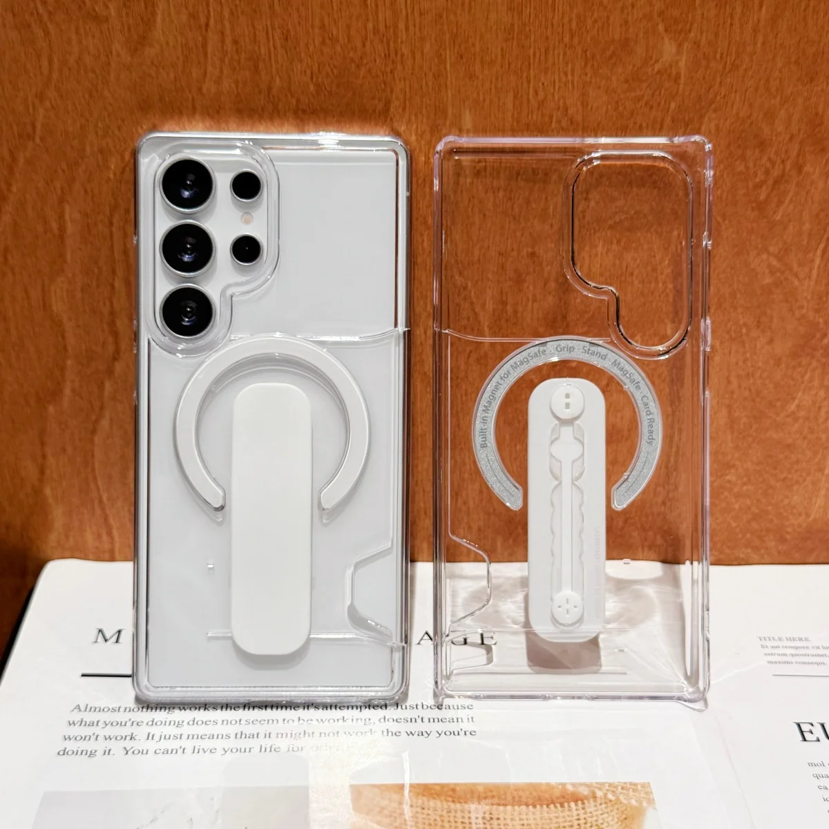 Premium Clear PC Card Holder with Magsafe Magnetic Support - Luxury Non-Slip Phone Case Cover