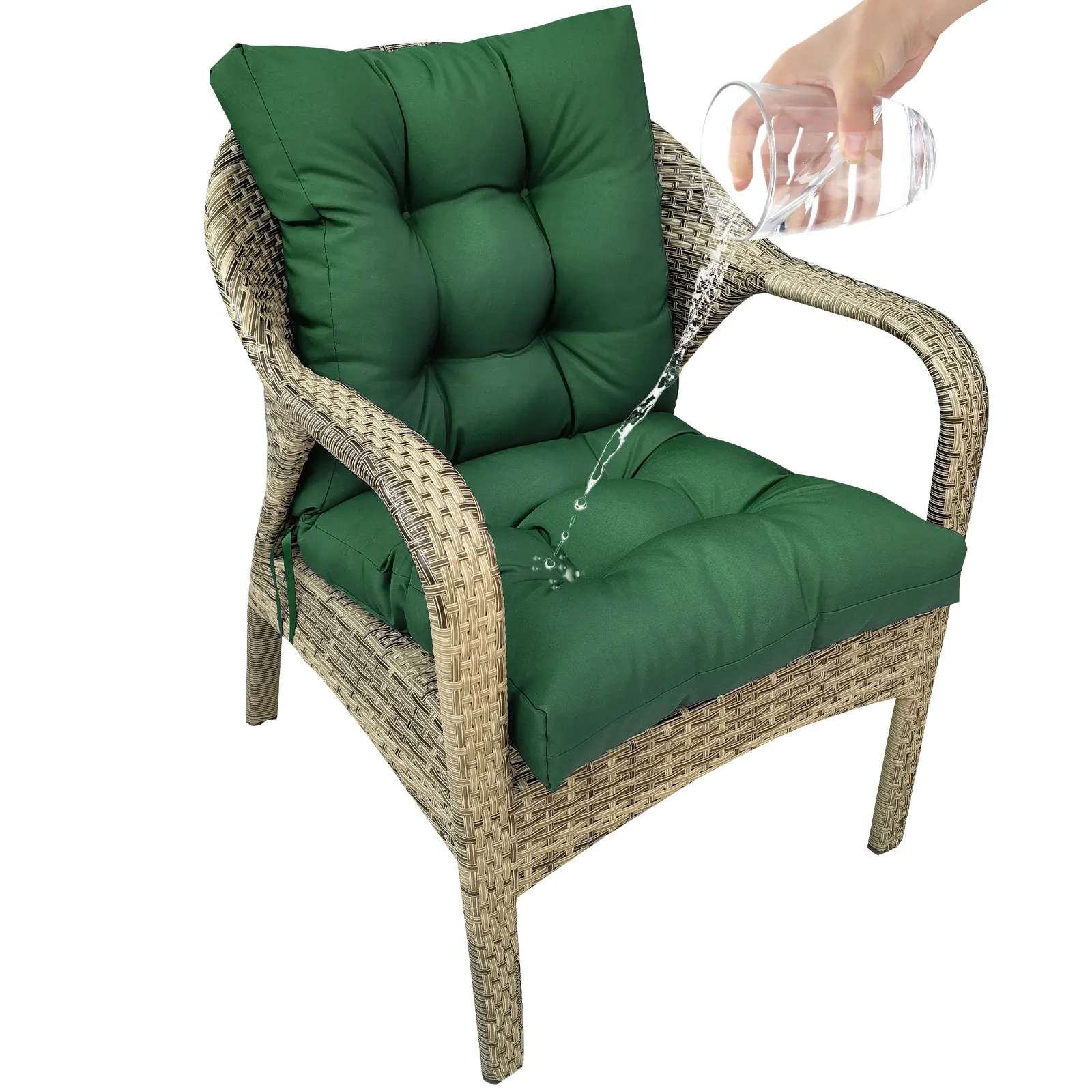 HighbackGardenDiningChairCushionPadOutdoorBeachFurnitureHighBackReclinerChair