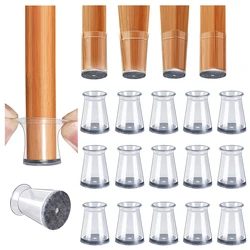 Premium Silicone Chair Leg Floor Protectors - 28 Pack Furniture Pads - XS（old） (Transparent)