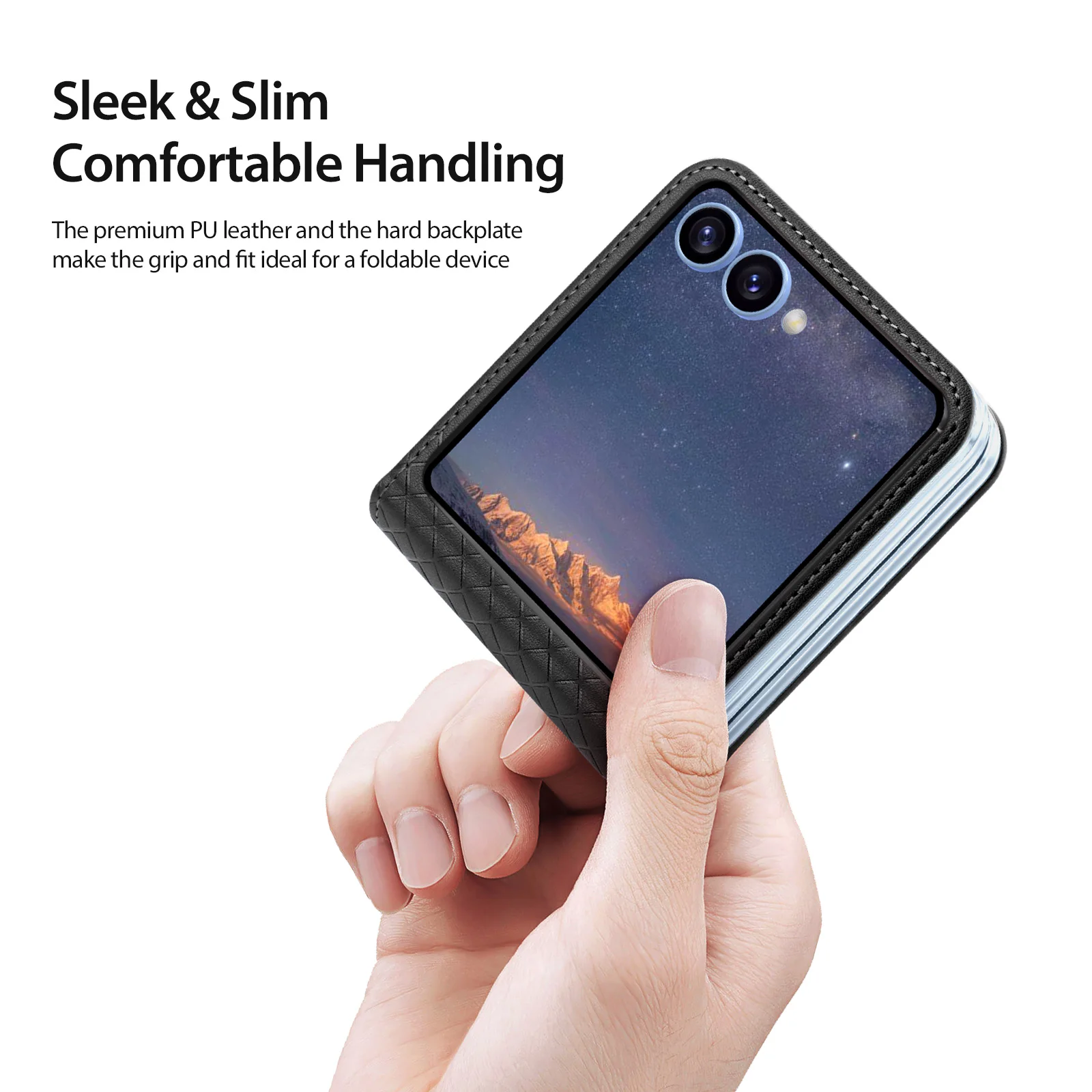 Premium Shockproof Leather Flip Phone Case - Ultra-Thin Checkered Design