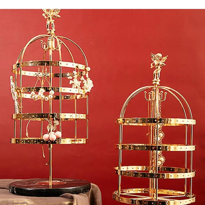 

Metal Earring Storage Rack Rotatable Jewelry Rack High Capacity Jewelry Shelf Display Stand Display Tools Home Decorative Frame
