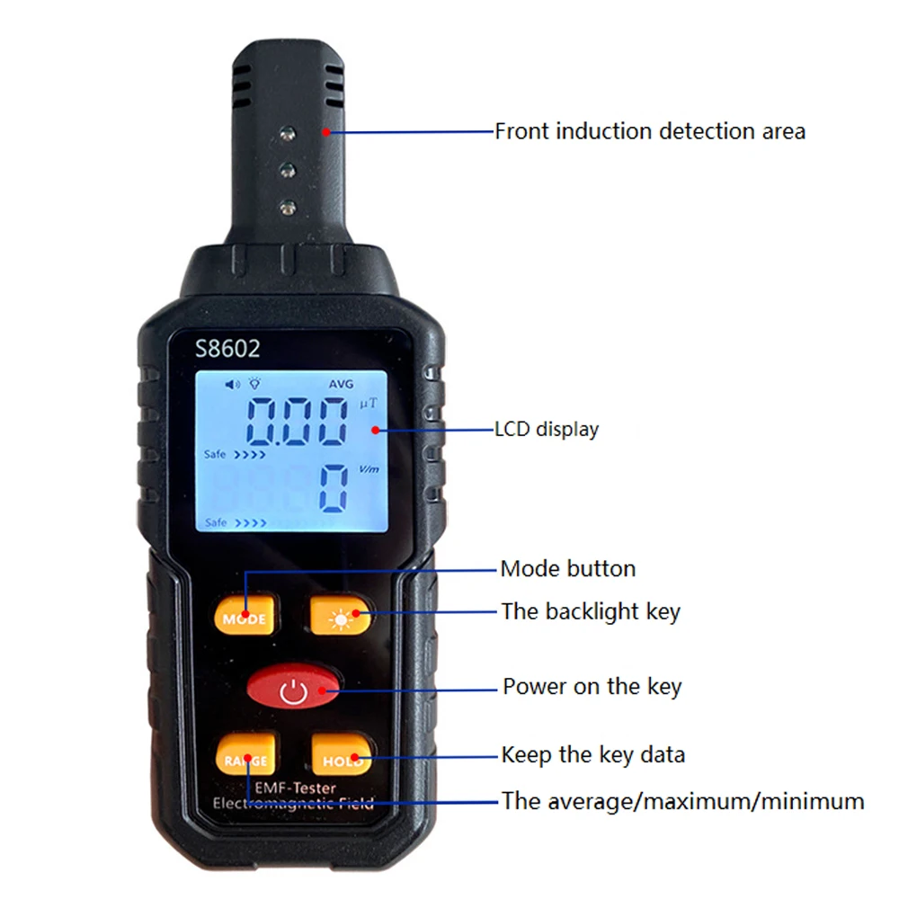 3-in-1 Counter Geiger Digital Radiation Dosimeter Electric Field Magnetics Temperature Detector Home Radiation Tester
