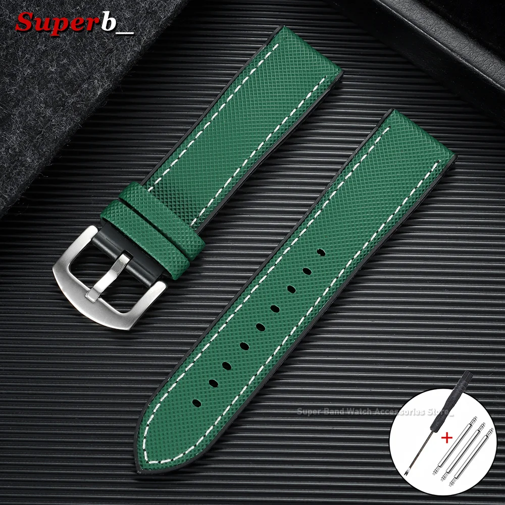Men's Waterproof Nylon & Silicone Hybrid Watch Strap Bracelet