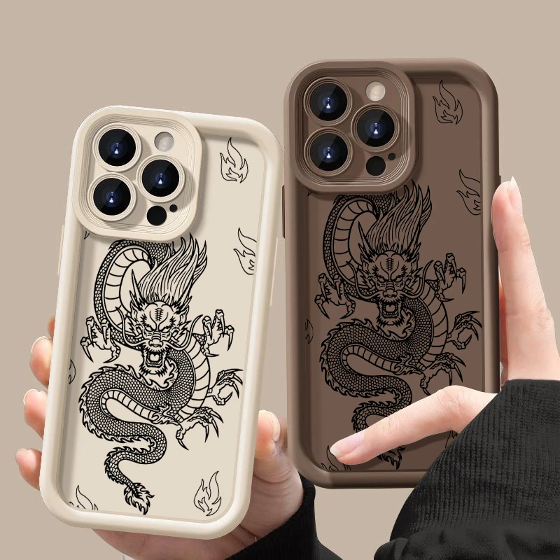 Dragon Pattern Shockproof Soft Silicone Phone Case Cover