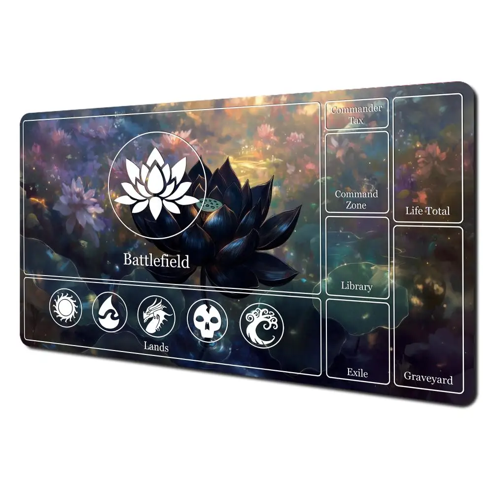 Dark Lotus Design Gaming Mat - Stylish Card Playmat & Desk Mat with Anti-Slip Rubber