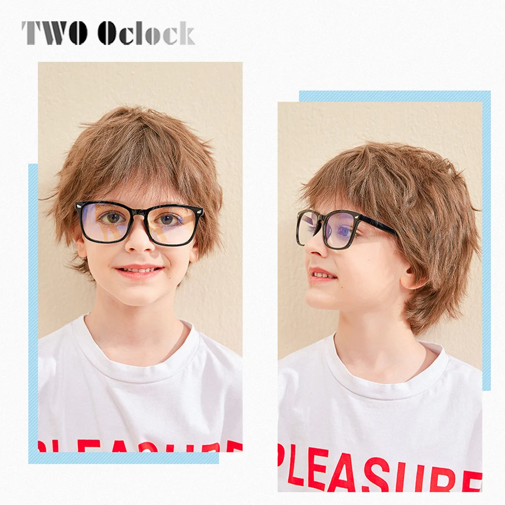 Kids Eyeglasses Frame Clear Transparent Glasses Girl Boy Children Square Glasses No Grade Myopia Frame Anti Blue Light Eyewear