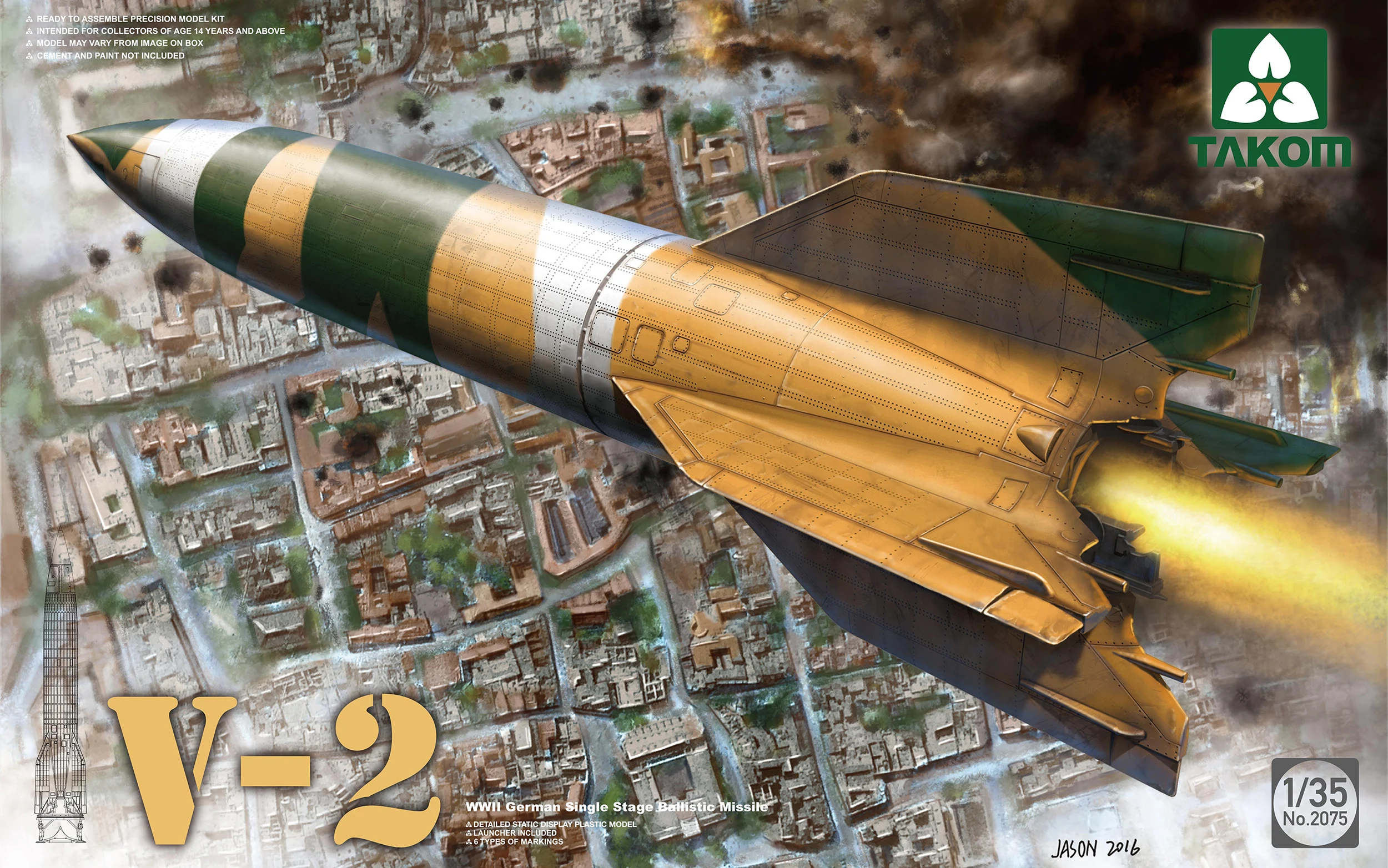 

Takom 2075 1/35 V-2 одноступенчатая баллистическая ракета
