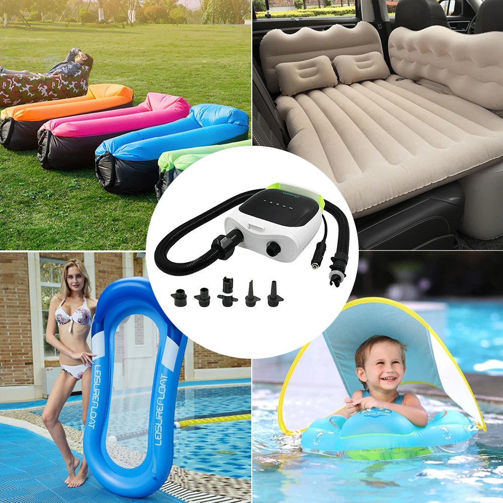 

Электрический воздушный насос, двухступенчатый насос для надувного весла, с автоматическим отключением, портативный насос для SUP-серфинга, для надувных лодок, матрасов