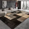 Modern Black Brown Geometry Carpet Living Room Decor Bedroom Bedside Soft Floor Mat Home Sofa Non-slip Large Rugs Customizable 1