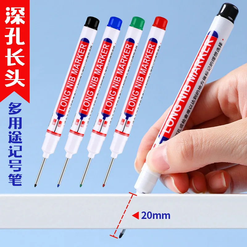 Marking Pen, Oily, Waterproof, Friction Resistant, Deep Hole Marking, Special Purpose Pen for Woodworking At Construction Site