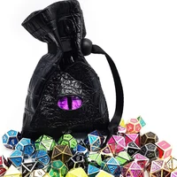 Sac à dés à cordon en cuir PU, pochette à dés mdn, Tarots, cartes Oracle, sac de rangement, pièces de monnaie cadeaux, accessoires de bijoux, sac à dés 2
