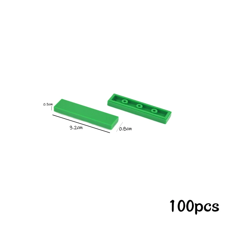 Construction Blocks Building Blocks Anime Block Toys 100pcs DIY Building Blocks Smooth Figure Bricks 1x4 Colorful Educational Ceramic Flat Tile Blocks Compatible 2431 Creative Toys
