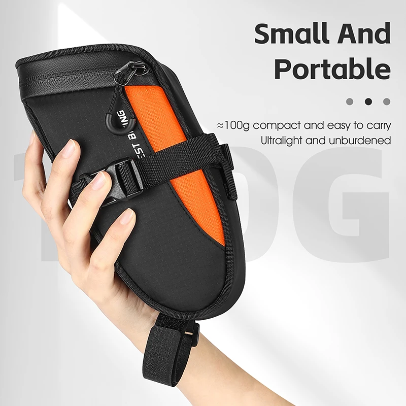 Bike Bag WEST BIKING Portable 1.2L Reflective Cycling Tail Saddle Waterproof Rear Pack Tailight