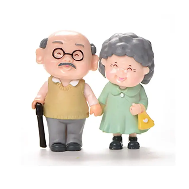 Old Couple Cartoon Statue Doll House Doll Micro Landscape Model Diy  Valentine's Day Gift Desktop Decoration Home Decoration - Figurines &  Miniatures - AliExpress
