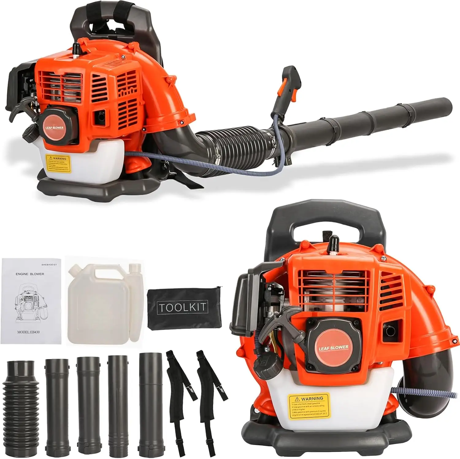 Backpack Gas Powered Leaf Blower 2 Stroke Grass Lawn Air Cooling Gasoline Backpack Blower With Air Cooled Snow