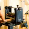 15 Amp Portable Benchtop Thickness Planer with Dust Port, Quick Connect Port/Hose Adapter and 4" x 10' PVC Dust Collection Hose 4