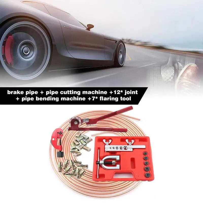 

25ft 7.62m Car Roll Tube Coil Anti-rust Copper Nickel Brake Pipe Hose Line Piping Tube Piping Tube Tubing Brake Line Replacement