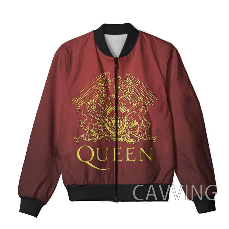 CAVVING 3D Printed  Queen Rock Band  Zipper Bomber Jackets Men Overcoat Mens Coat Zip Up Jackets for Women/Men 4