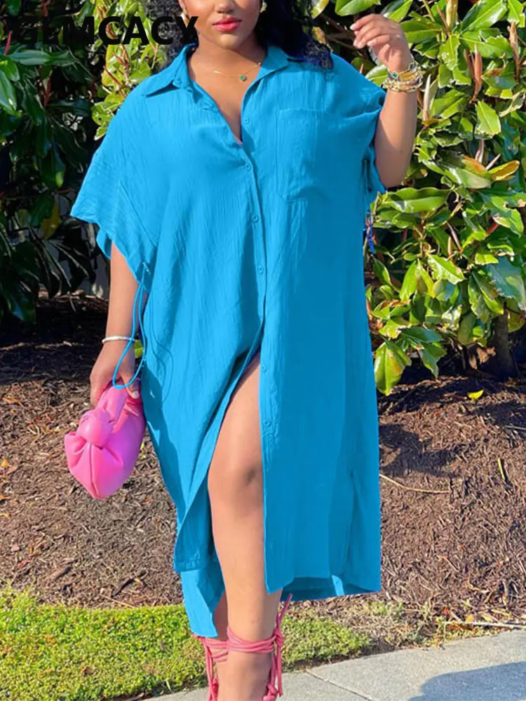 

Women Short Sleeve Casual Button Down Shirt Dress