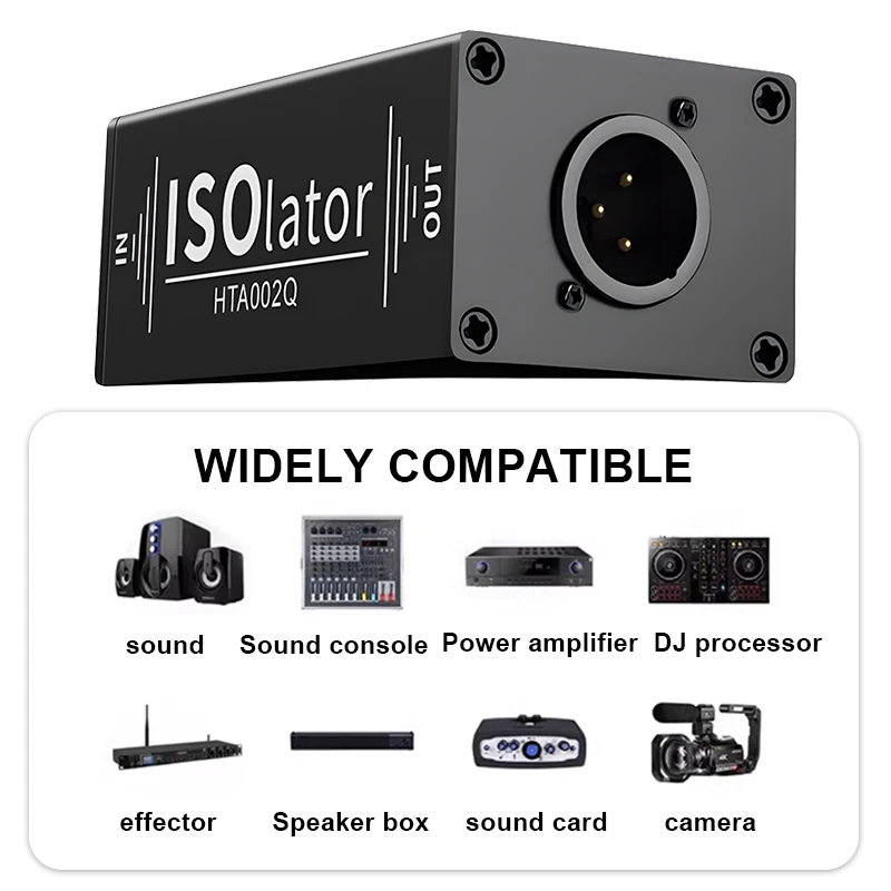 Mono XLR Audio Isolator Mixer Noise Cancellation Audio Current Acoustic Filter Noise Reducer XLR Isolator 1Pcs