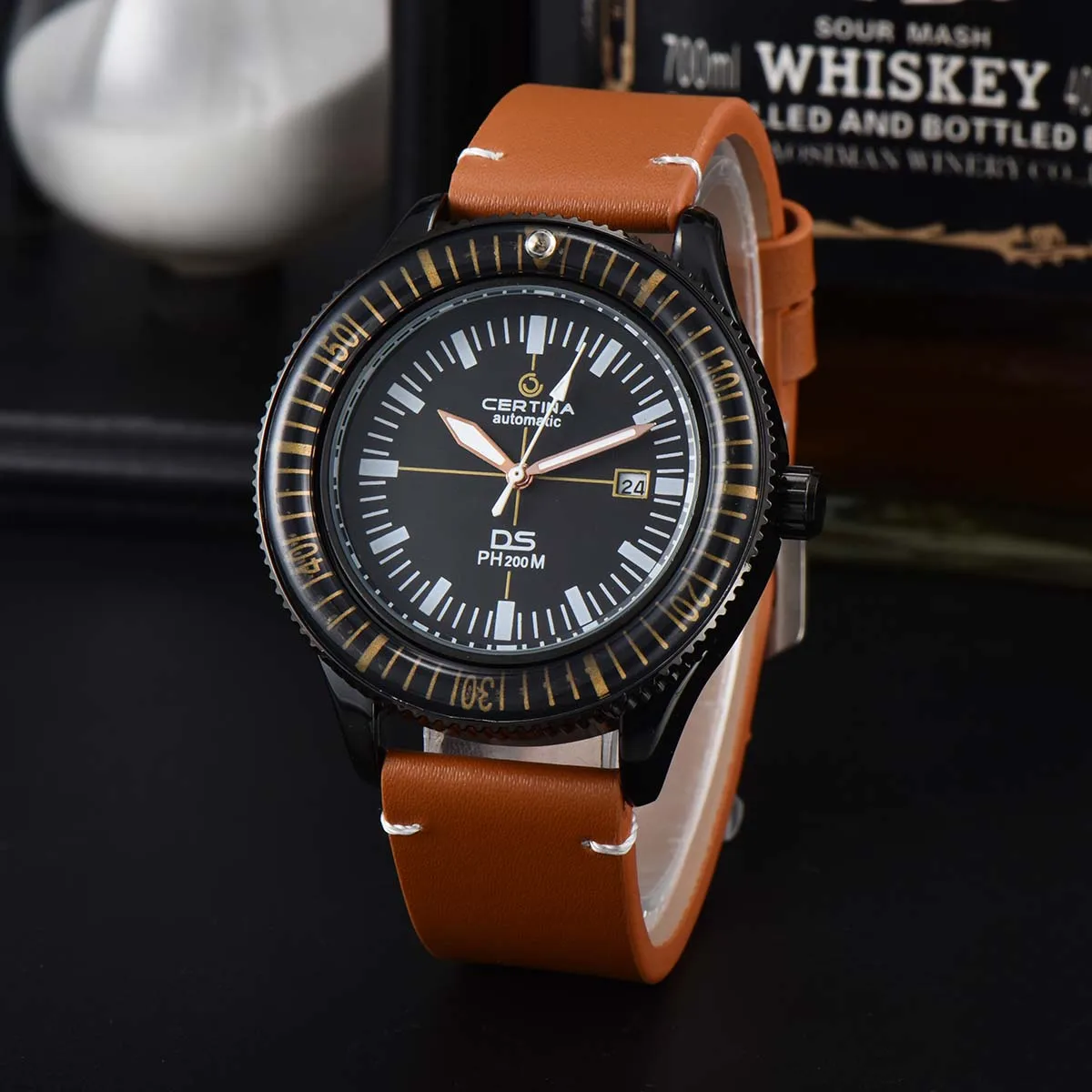 

Certina DS PH200M Quartz Watch Men's Luxury Watch Business Casual Fashion Men Watches Leather Waterproof Watch for Men Big Dial