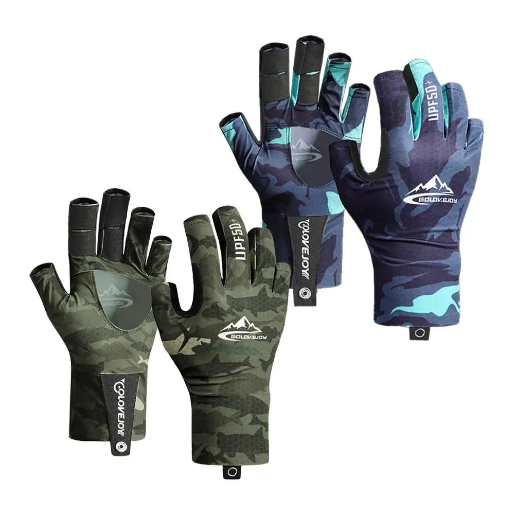 Guantes de pesca al aire libre, sombrilla de verano, transpirables,  antideslizantes, resistentes al desgaste, protección Uv, medio dedo -  AliExpress