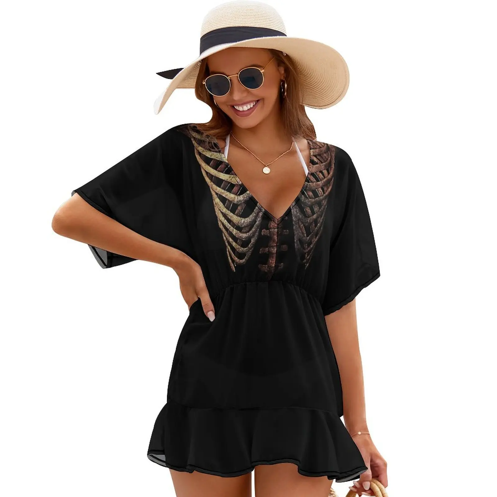 

RIB CAGE TEE Cover Ups loose women's dress Women's evening dress