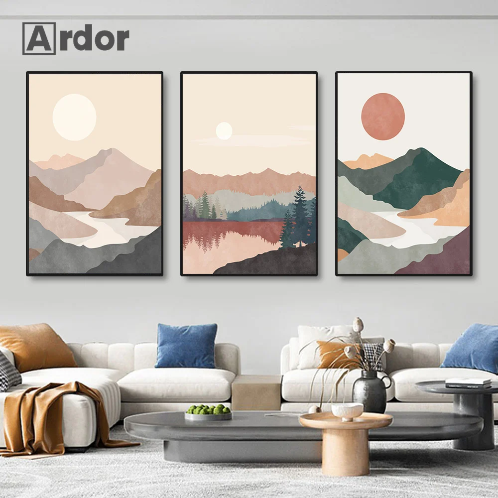 

Boho Sunrise Scenery Sunset Canvas Painting Landscape Posters and Prints Wall Art Pictures Living Room Bedroom Living Room Decor