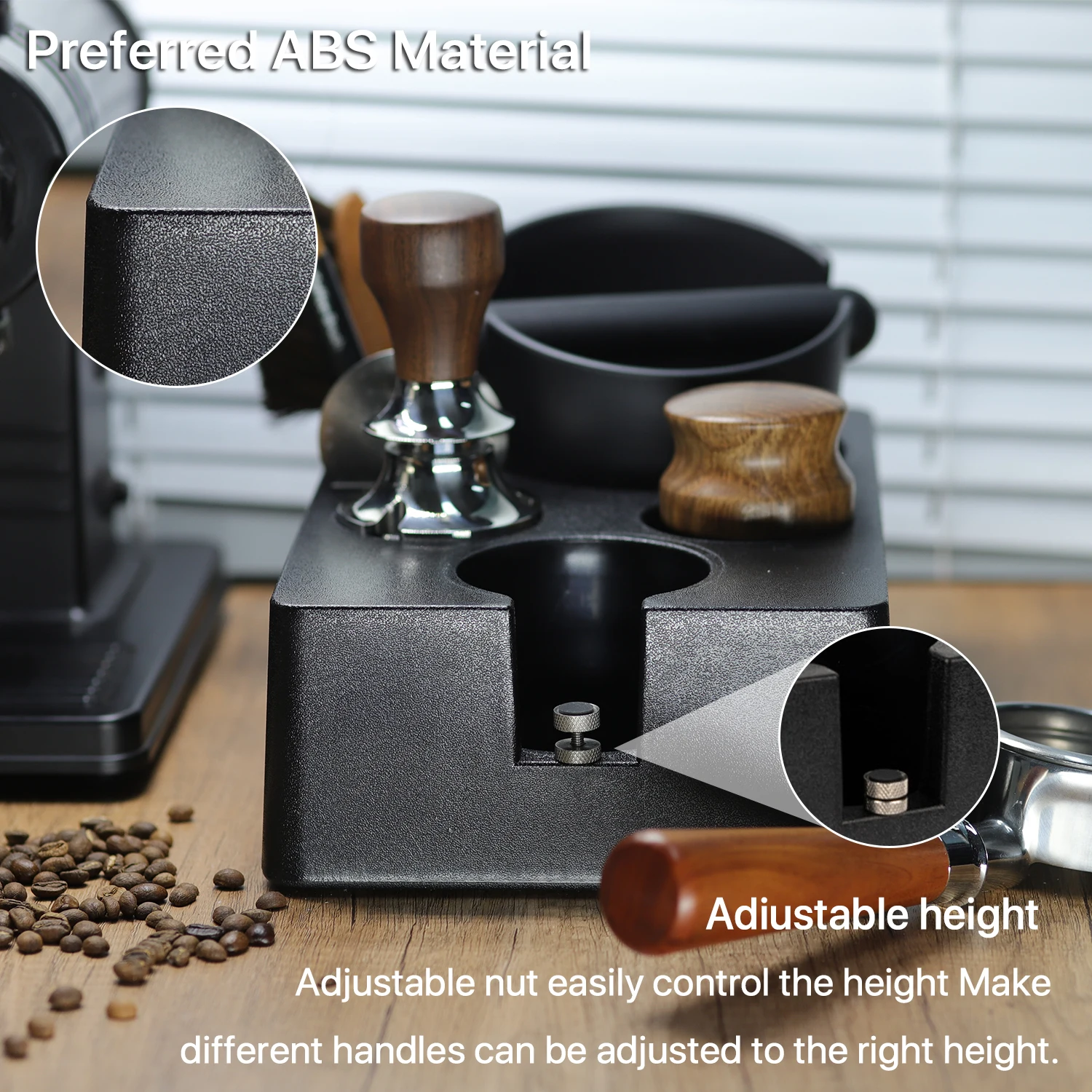 51/53/58mm ABS portafiltro per caffè portafiltro supporto distributore Espresso Tamper Mat Stand Espresso Knock Box accessori per caffè