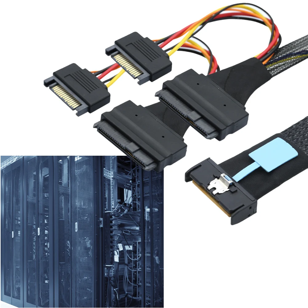 Vszerda PCIe 5.0 MCIO x8 to 2 x SFF-8639 Cable for U.2