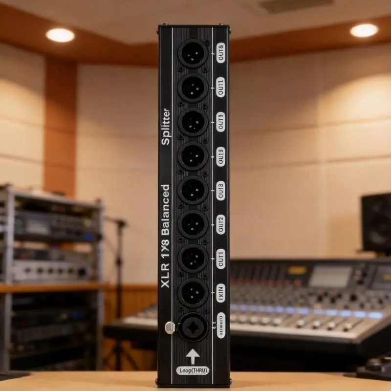 E56B 품질 1 In 8 Out XLR 밸런스 음악 분배기녹음 연주에 적합