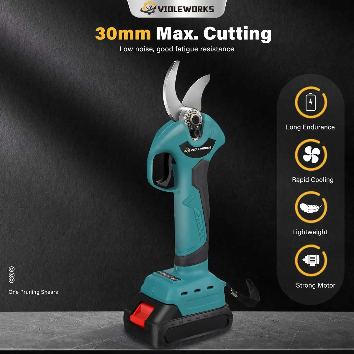 4 Gears Brushless Electric Pruning Shears for Makita 18V Battery Cordless Electric Garden Scissor Rechargeable Fruit Tree Pruner 2