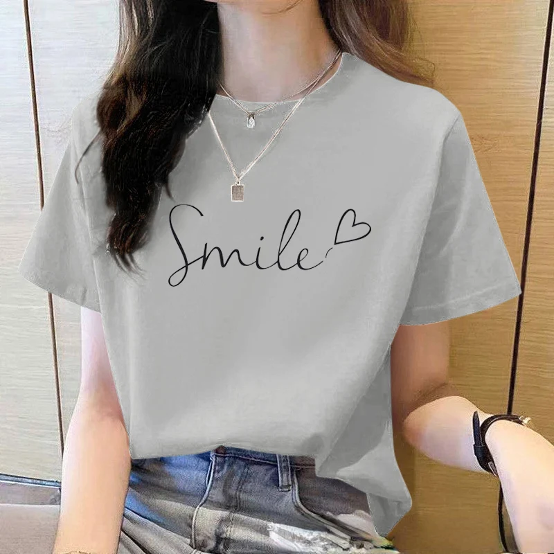 2025Summer Loose Women's T-Shirt High Quality O Neck Solid Color Short Sleeve Women's Business Wear Short Sleeve T-Shirt CCXX179