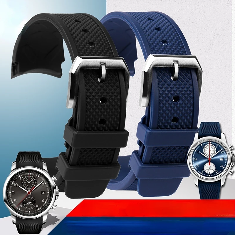 Curvo Fine Morbido Silicone Cinturino In Gomma Per Iwc Portugieser Yacht Club Cronografo Iw390503/390502/390507/390209 Orologio Cinturino