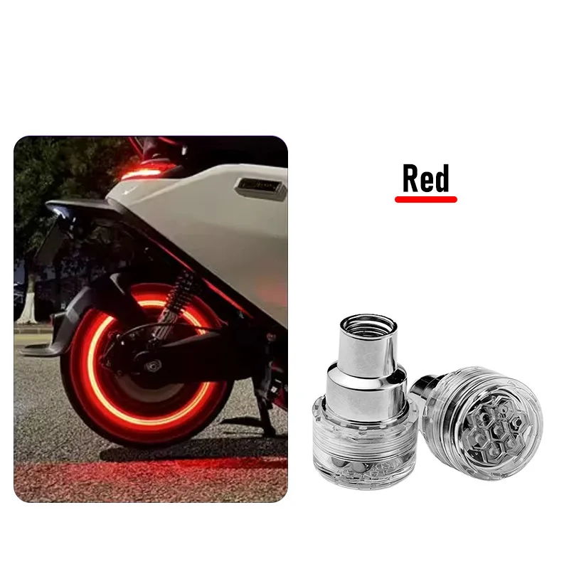 LED Motorrad Fahrrad Rad Leuchtstofflampe Reifen Ventil Licht Abdeckung Dekoration Neon Elektroauto Moto Modifikation Zubehör – Detail 9