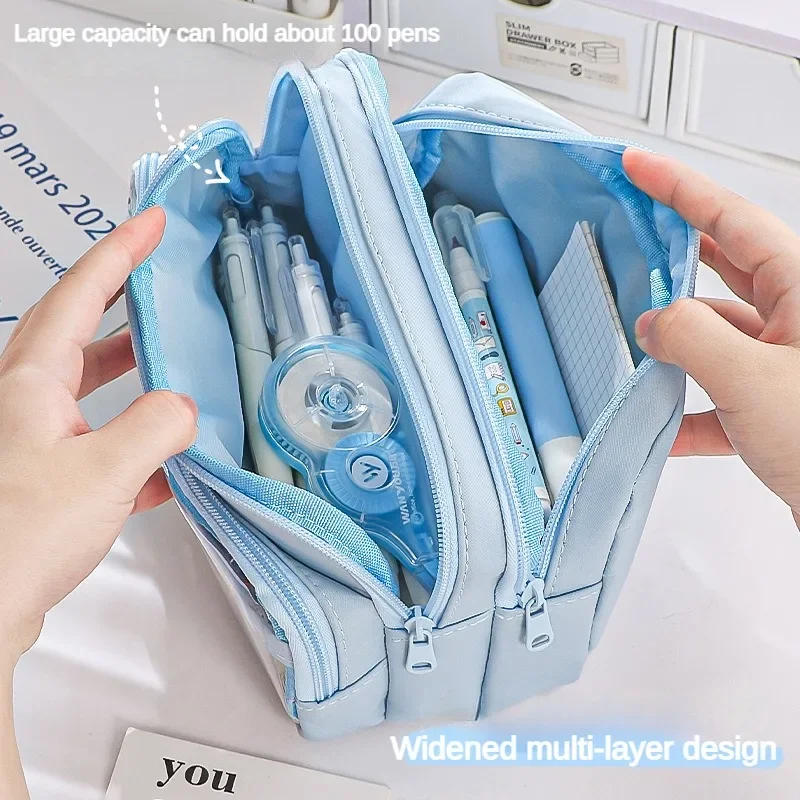 Transparent Large Capacity Multifunctional Pencil Case & Stationery Storage Bag
