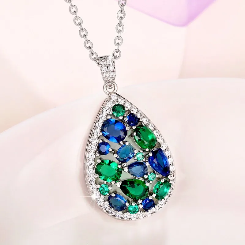 【Hei】pear cubic necklace〜シルバー素材ネックレス★韓国発 レイヤードパール&チェーンネックレス／layered pearl&chain
