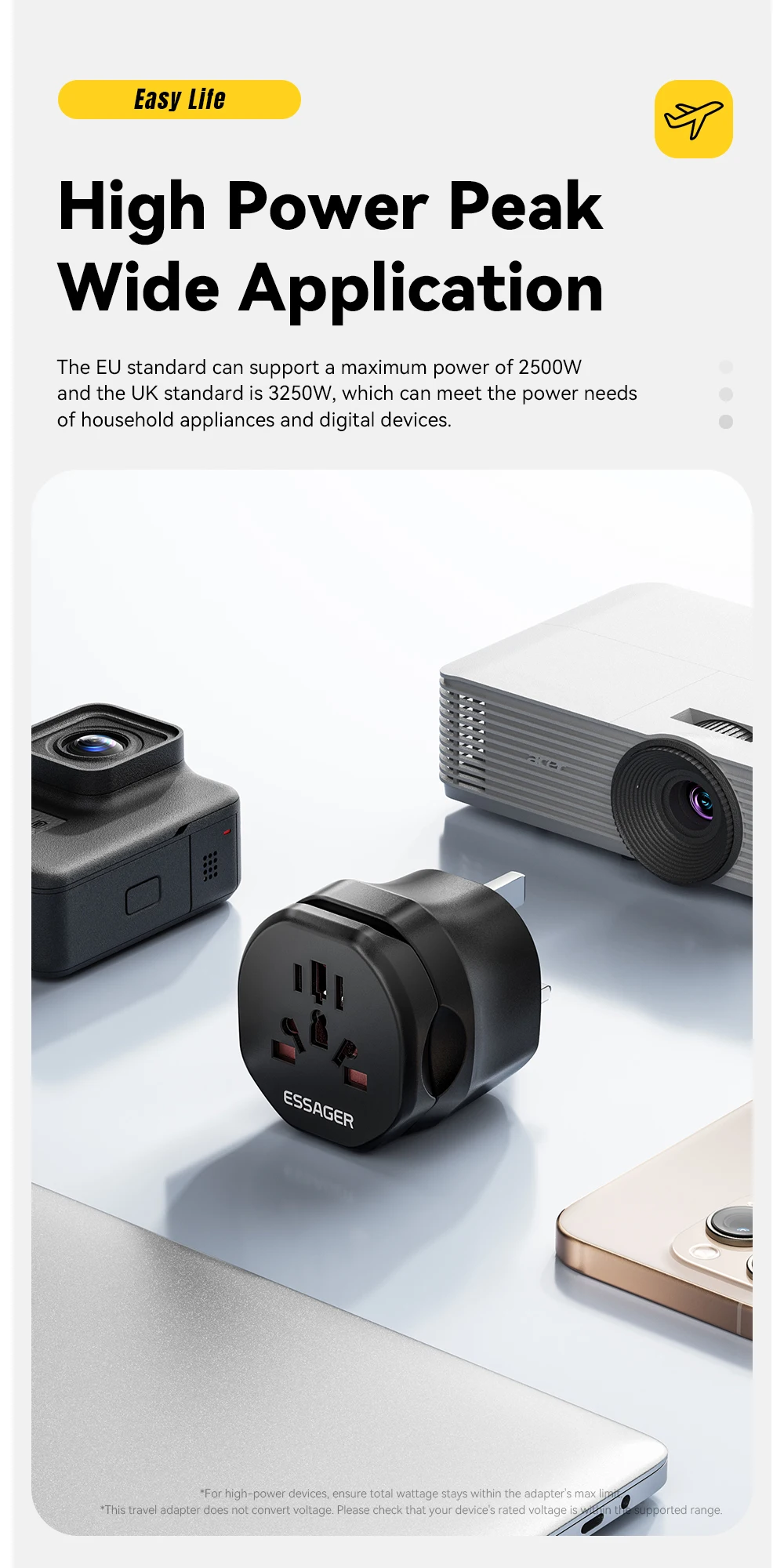 Travel Power Adapter UK US Male To EU UK US AU Female Plug Global Universal Conv