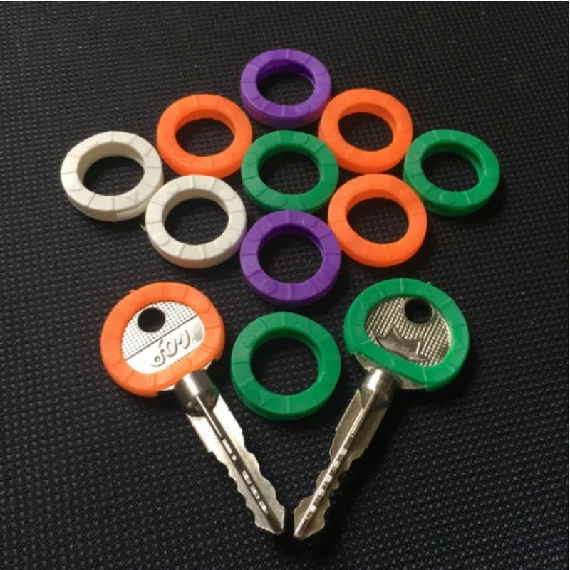 12/24/48PCS Key Accessories Hollow Multicolor Rubber Soft Locks Key Cap Silicone Covers Toppers Ring Cover Protector key caps covers