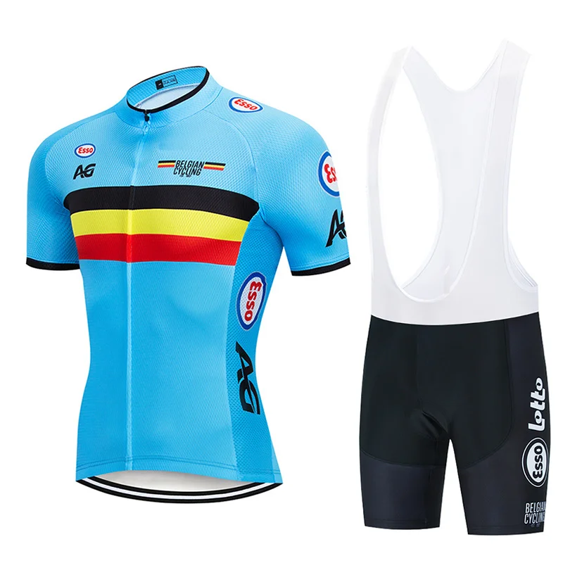 New Team Cycling Set Bib Gel MTB Pro Jersey Bicycle Clothing Ropa Ciclismo Bike Clothes Men's Short Sleeve Maillot Culotte Suit
