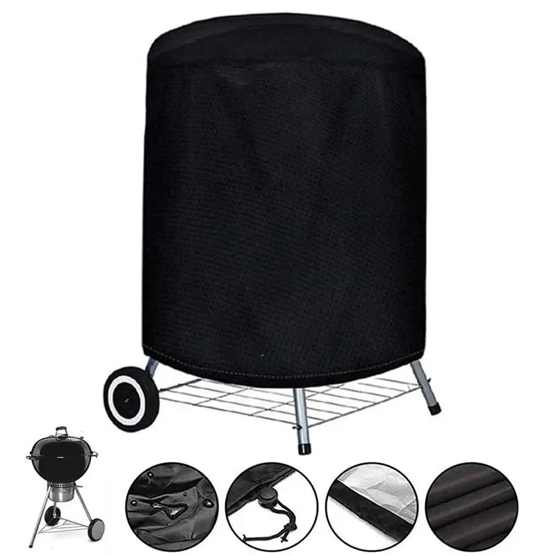 210D Cloth Outdoor Round Bbq Cover Impermeabile Fire Pit Copertura Della Stufa Forno Weber Heavy Duty Cover Braciere Coperchio Della Stufa Per Barbecu