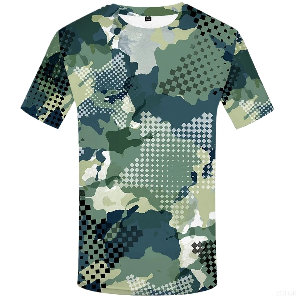  New Orange Camouflage T Shirt Men Camo Tshirts Casual Military Anime Clothes Colorful T-shirts Gothic 3d Printed Tshirt, view 5