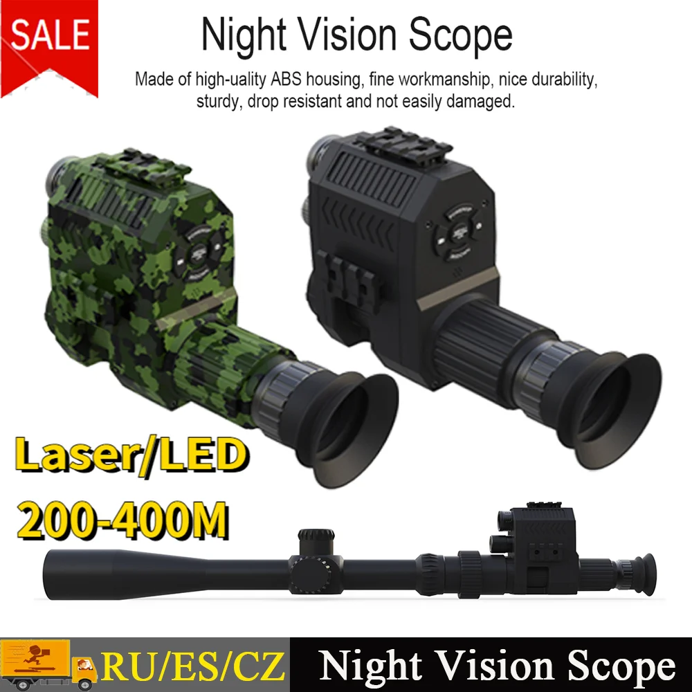 Laser Ir Digital Night Vision Scope Telescopio Monoculare 1080P 200-400M Supporto Per Videocamera A Infrarossi Da Viaggio Registrazione Video Fotograf