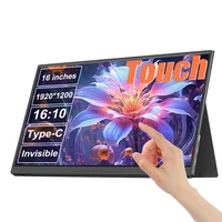 LANLIPU 16inch Touch Portable Monitor 16:10 1200P FHD 250Cd/m² Second Screen For Laptop With Holder Stand Type-C HDMI-Compatible