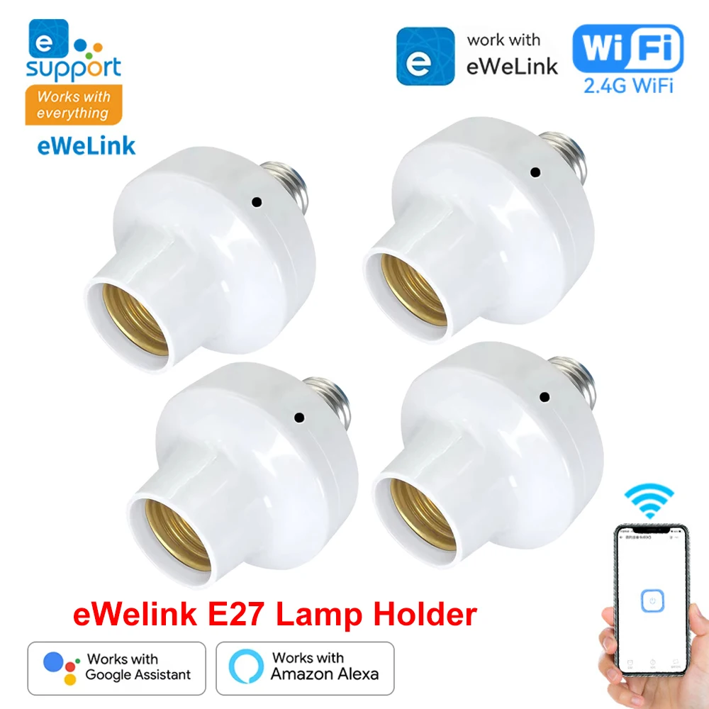 For EWelink App E27 WiFi Lamp Holder Smart Light Socket Led Light Bulb Switch Adapter Works With Alexa Google Home Voice Control