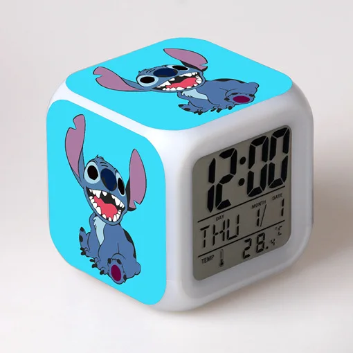 MINISO-Réveil Stitch de Dessin Animé Disney, Cadeau Créatif, LED Colorée,  Proxy de Documents, Meilleur Cadeau